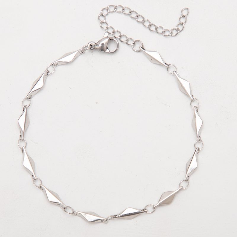 Cavigliera in acciaio inossidabile, di alta qualità, fatta a mano, con catena saldata, geometrica, semplice, alla moda, in titanio, versatile._voghion.com