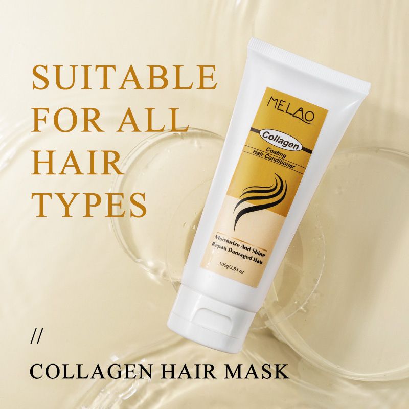 Maschera al collagene MELAO 100 ml per la cura dei capelli, balsamo nutriente e liscio per il cuoio capelluto_voghion.com