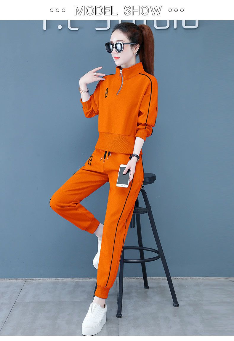 2022 New Women's Spring And Autumn Casual Sportswear High Waist Stand Collar Sweatshirt Stylish Plus Size Long Sleeve_voghion.com