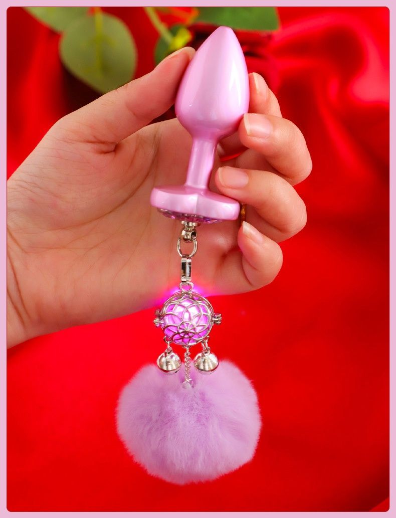 LuvBox LoveRing Love Ring Back Court Plug anale indossabile a forma di coda di coniglio con luce e campanello, staccabile, di piccole dimensioni, erotico SM_voghion.com