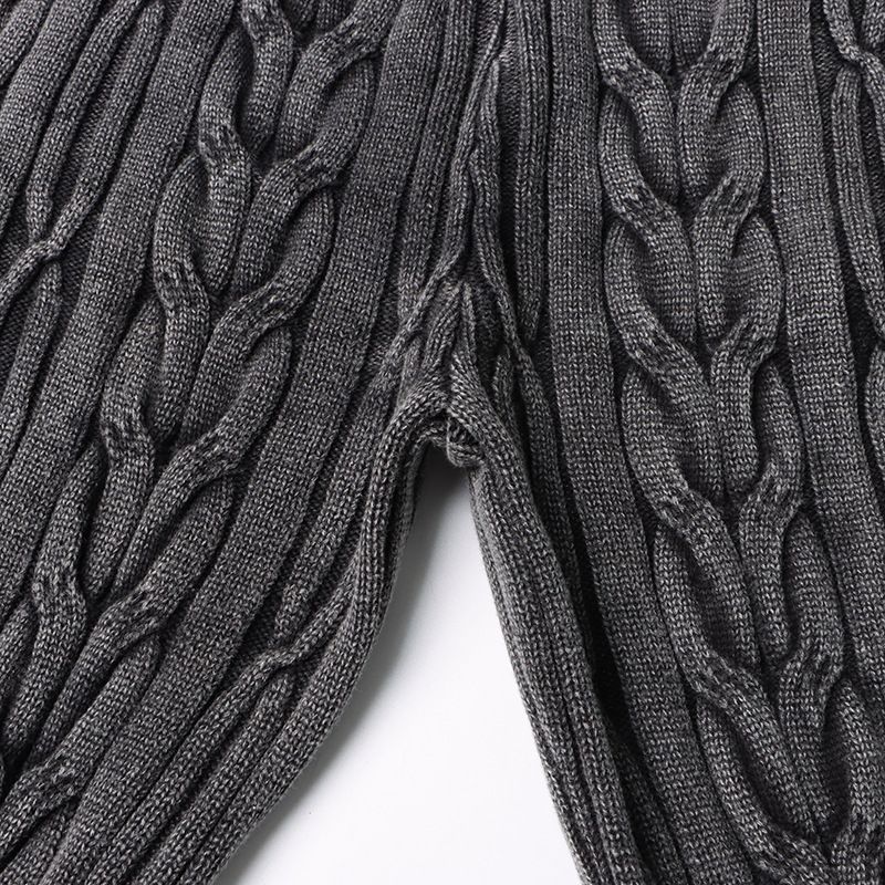 Pantaloni lunghi intrecciati in maglia elastica a vita media, stile retrò, autunno inverno 2025, nuovi, tinta unita_voghion.com