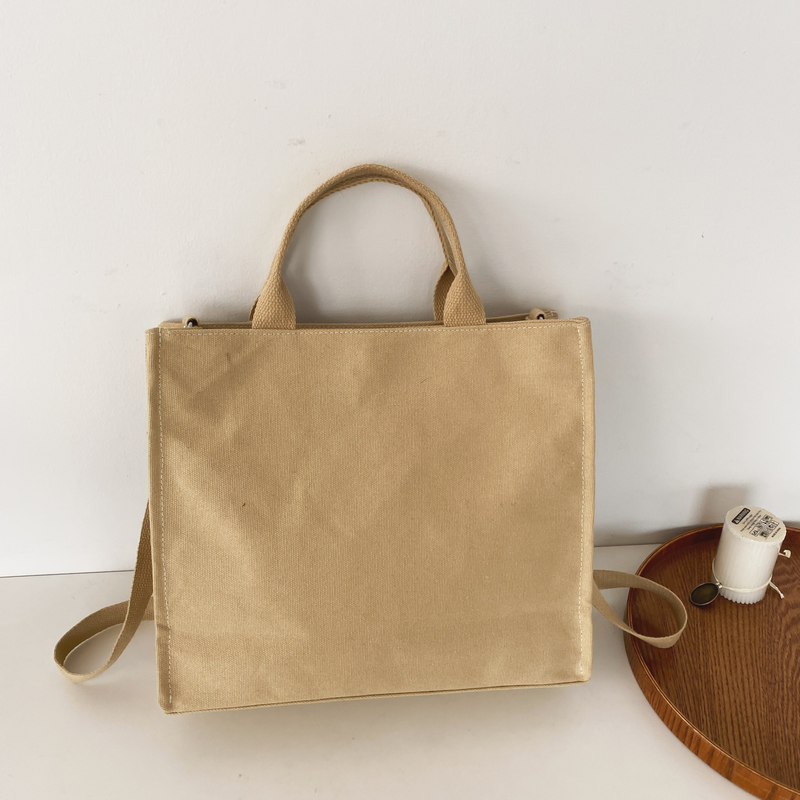 Handbag Women Canvas Shoulder Bag Large-Capacity Tote Bag Preppy Student Messenger Bag_voghion.com