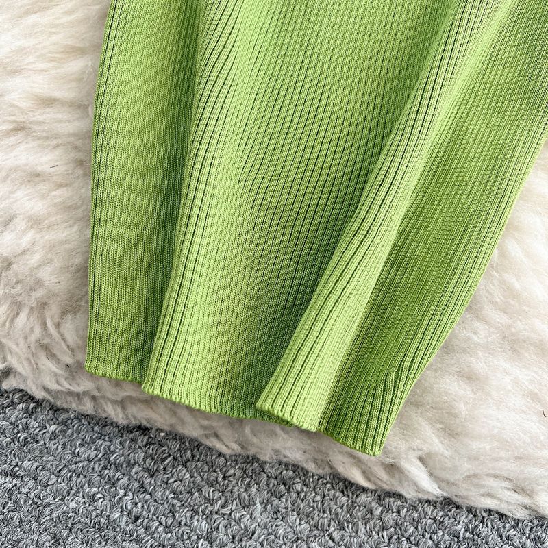 Women's Clothing Pure Desire Style Sexy Sleeveless Cross Halter Neck Knitted Dress Elastic Waist Slim Hip Skirt_voghion.com