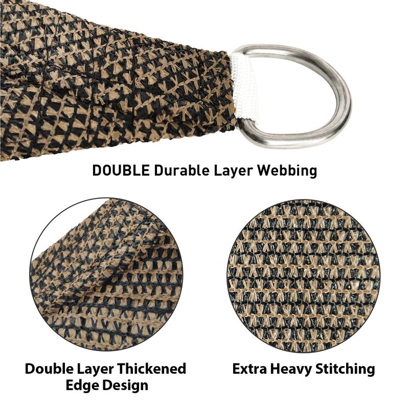 Artpuch Custom Size Brown Sun Shade Sail Triangle Canopy 185 GSM Durable Fabric UV Block Awning for Outdoor Patio Garden Backyard (Customized Availabl_voghion.com