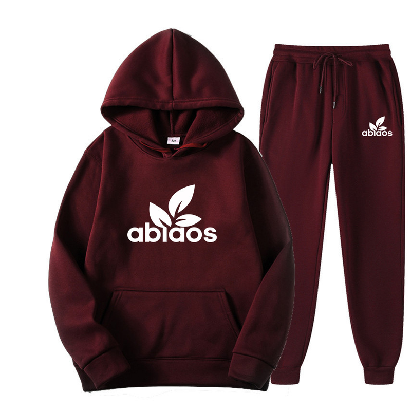 Pull à capuche en peluche d'hiver, leggings version coréenne, ensemble décontracté pour étudiants de sport, ensemble deux pièces pour hommes_voghion.com