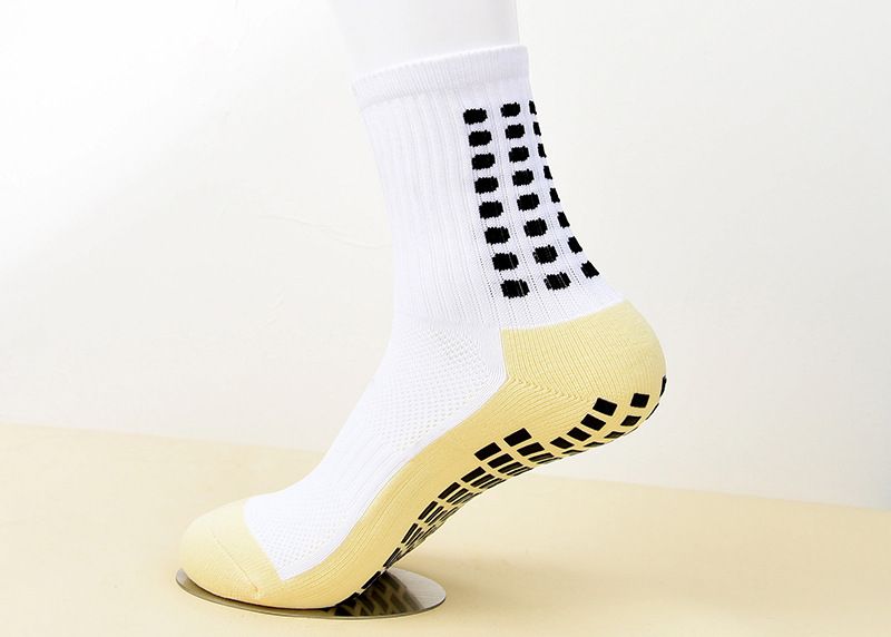 Calzini da calcio da uomo in spugna con fondo spesso, calzini da calcio in rete traspiranti antiscivolo a pois, calzini da basket d'élite, da corsa_voghion.com