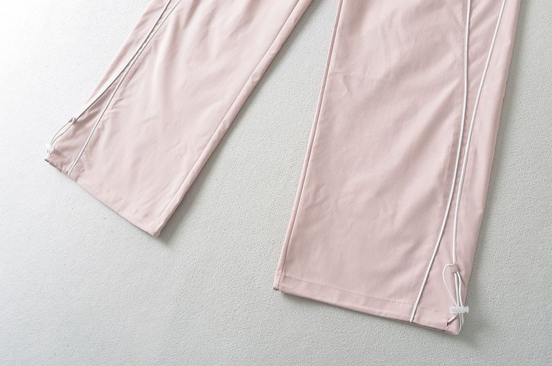Pantalons de sport pour femmes, séchage rapide, coupe droite, décontractés, pour l'été, pour filles, amples, slim, avec cordon de serrage, jambes larges_voghion.com