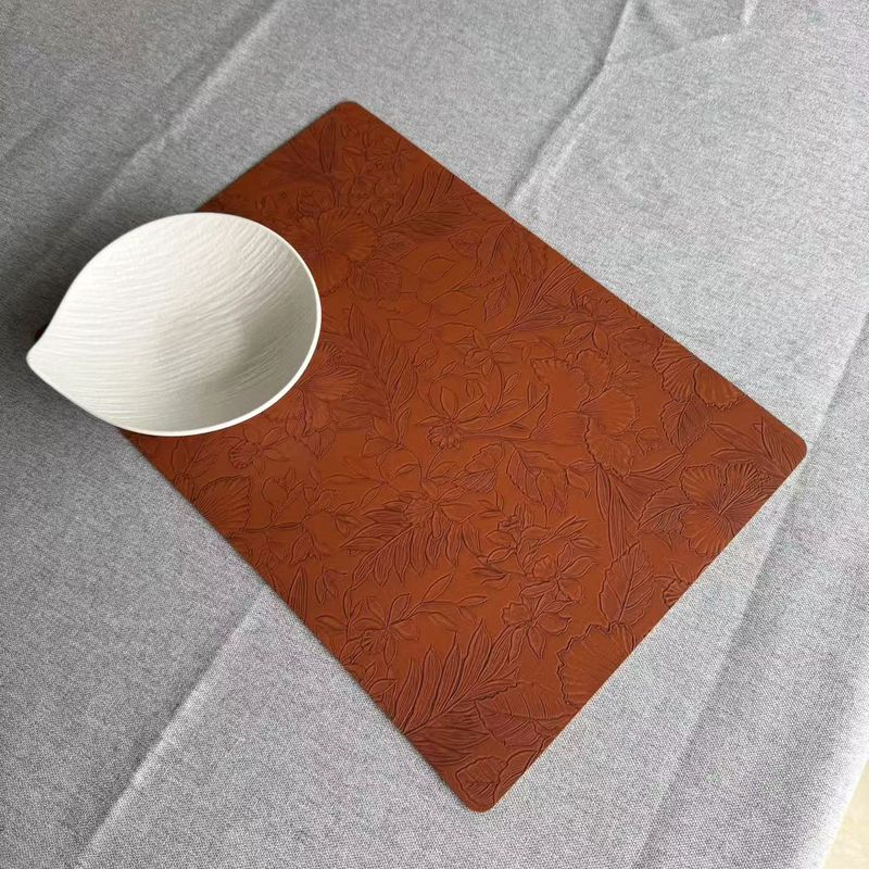 Nordic Style Leather Western Dining Double-Sided Square Hotel Home Heat Insulation Table Creative Non-Slip Bowl Mat_voghion.com