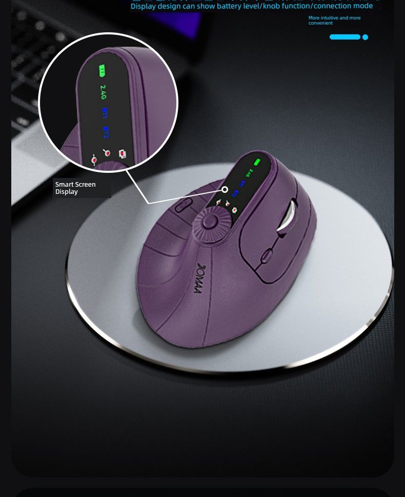 Mobile Phone Tablet Desktop Computer Rechargeable Ergonomic Vertical Office Multi-Function Mouse_voghion.com