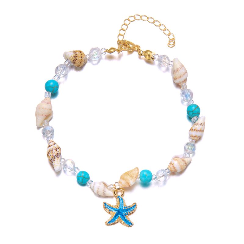 Nuova cavigliera estiva in perline di riso con conchiglia fresca coreana e giapponese, versatile gioiello fatto a mano per le donne_voghion.com