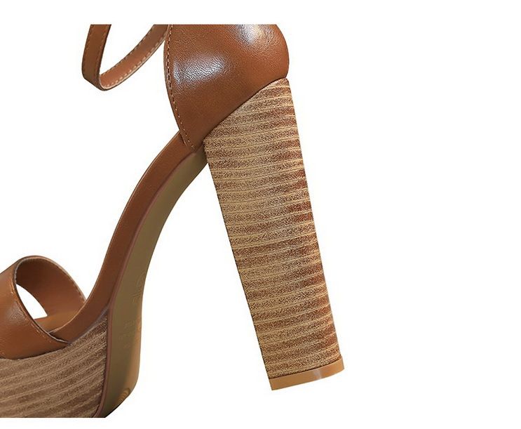 Women's Elegant Strappy Open-Toe High Heel Sandals With Chunky Heel & Platform Black Brown White Sizes 34-40 Super High Heel Waterproof Platform Shoes_voghion.com