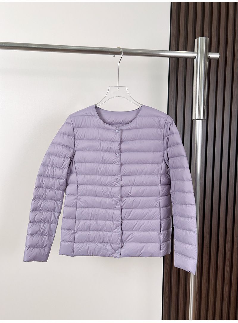 "Women's Lightweight Down Jacket – 51%-55% Duck Down – Slim Fit Long Sleeve V-Neck Layering Piece (S-4XL)"_voghion.com