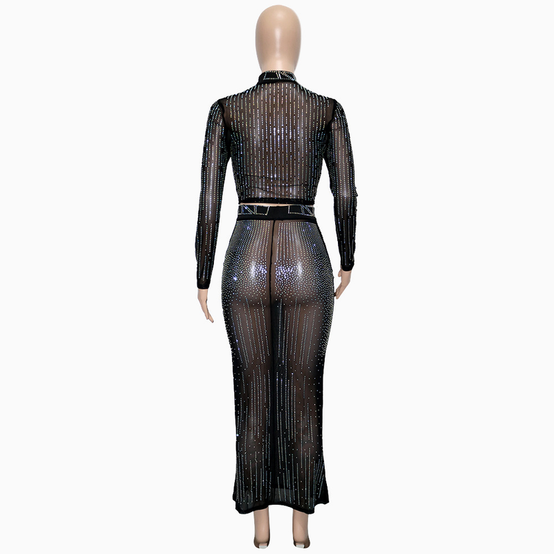 Women's Clothing Ball Gown Evening Dress Elegant Sexy Hot Diamond Skirt Suit_voghion.com