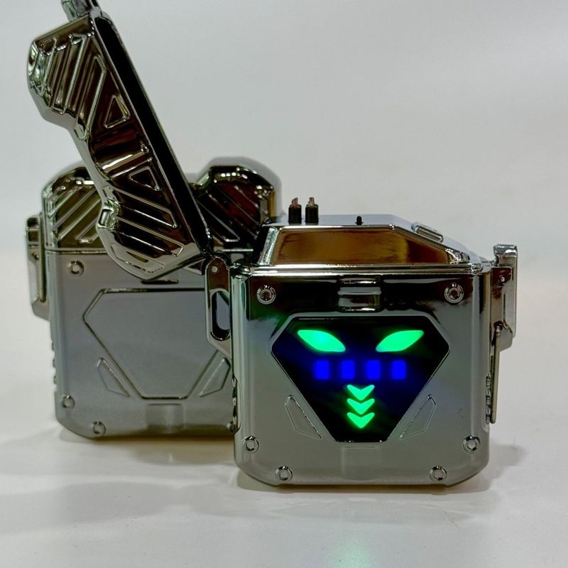 Mecha Power Bank With Dual Arc Windproof Lighter | Creative Multifunctional Charger Gift_voghion.com