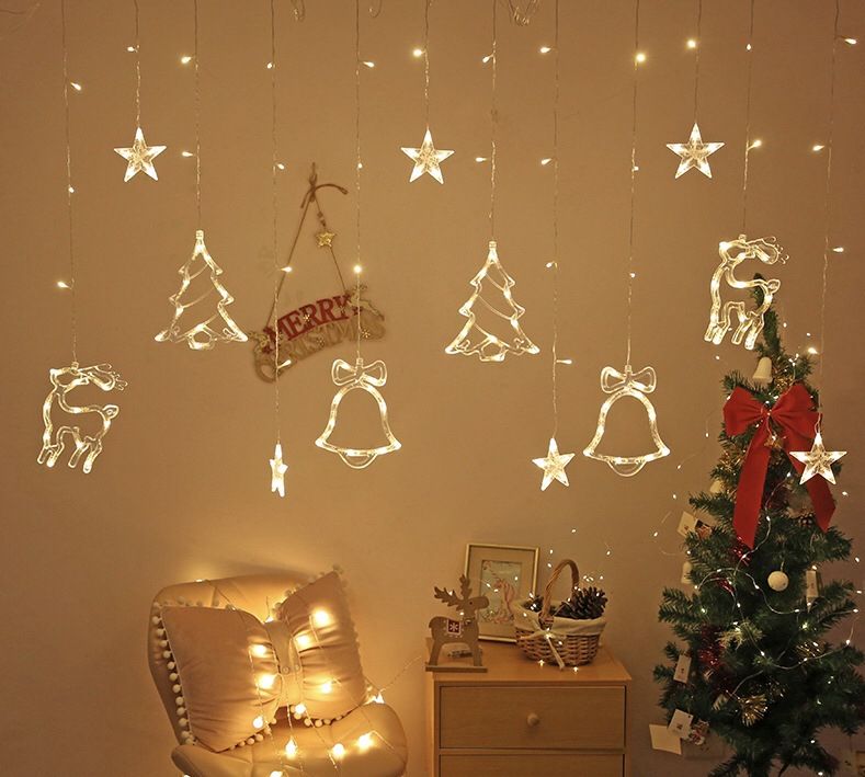 Solar-Lichtervorhang mit Fernbedienung – 3-in-1-Weihnachtslichterkette (Warmweiß/Farbwechsel, IP42, 100 LEDs, 8 Modi, 2 m x 3,5 m)_voghion.com