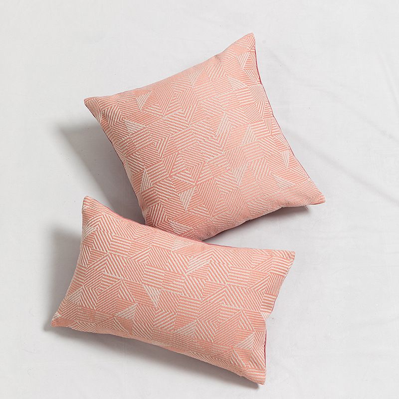 New Simple Geometric Pattern Polyester Cotton Jacquard Pillow Sofa Cushion Bedside Cushion_voghion.com