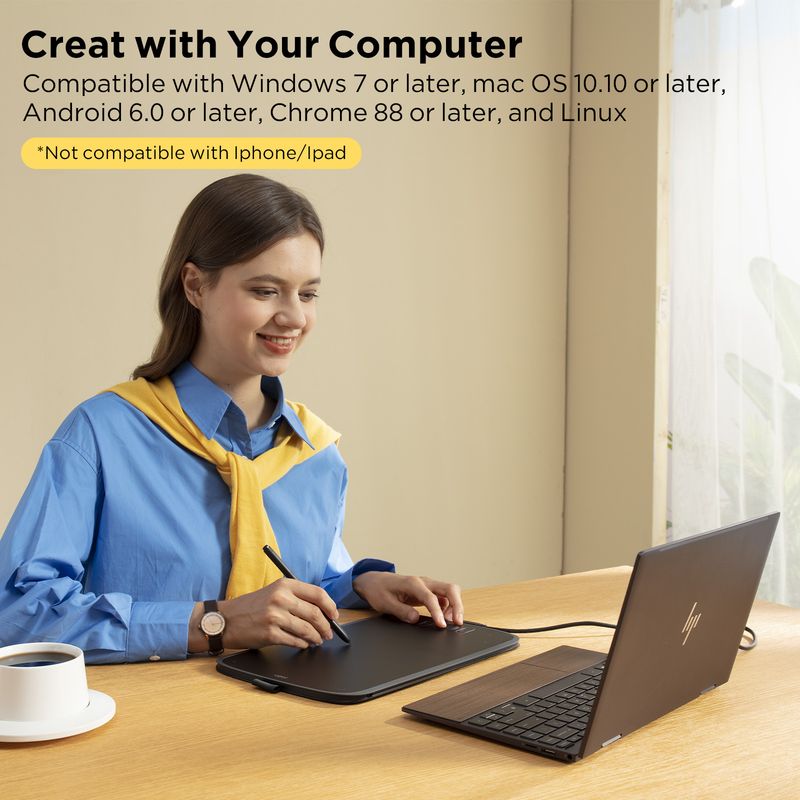 ugee M808 Zeichentablett Grafiktisch 10 Zoll Digitales Zeichenbrett Schreibblock Für Android PC Windows Für Kinder_voghion.com