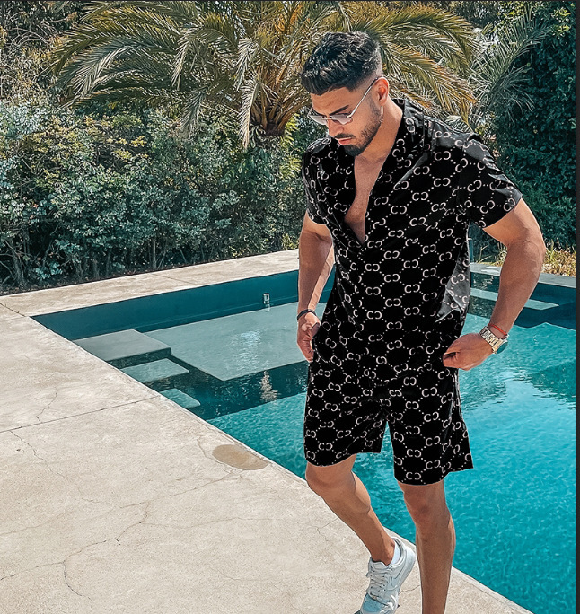 Ensemble de plage deux pièces décontracté et ample pour homme, nouvelle collection été 2021_voghion.com