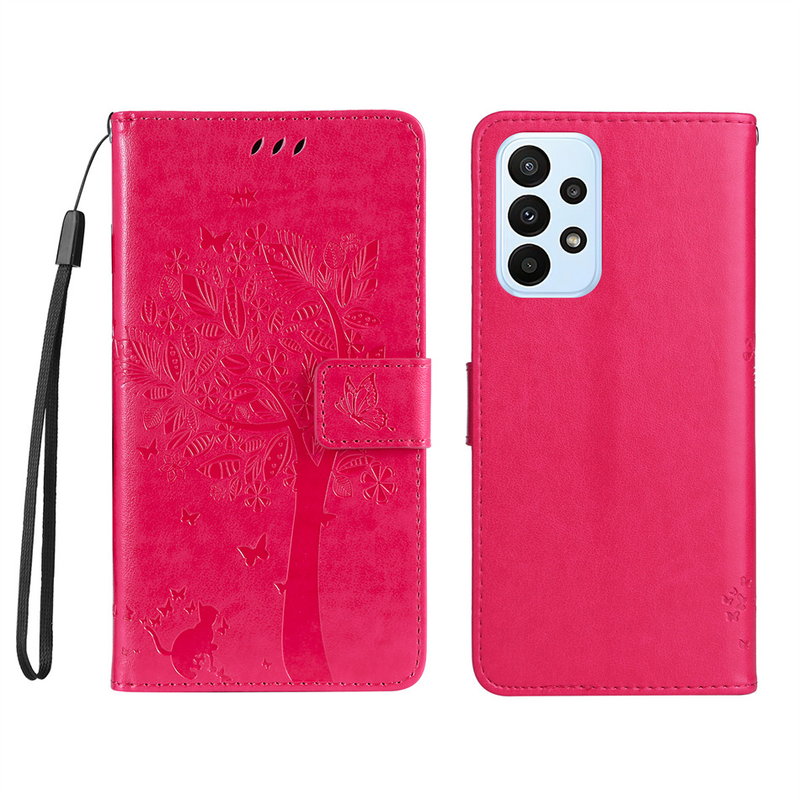 Custodia a libro con motivo a albero di gatti carino per Samsung Galaxy A03 A13 Lite A12 A23 A33 A52 A52S A53 A73 M33 M53 S22 S21 5G_voghion.com