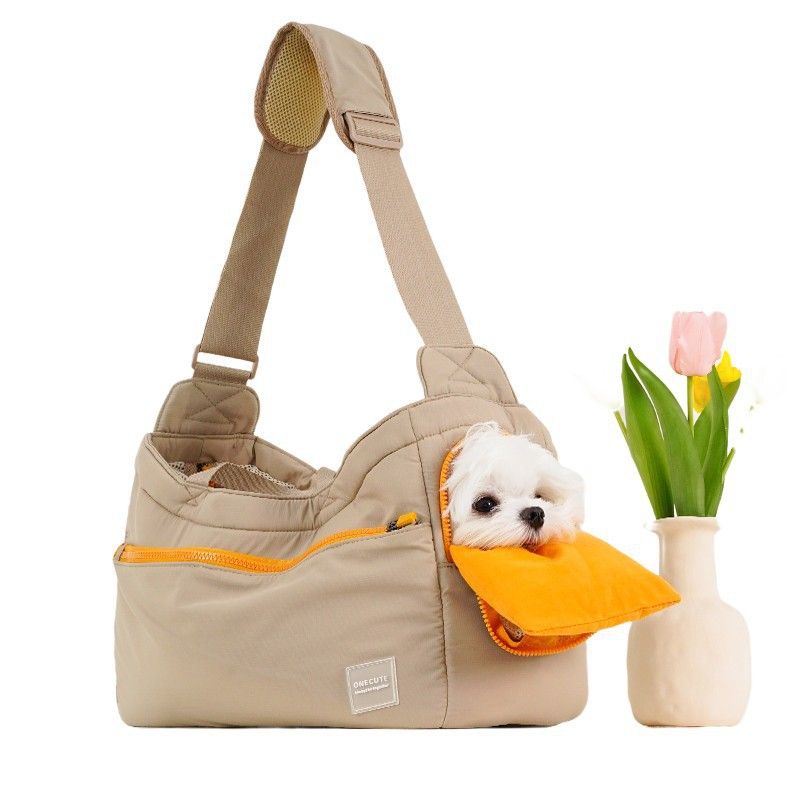 Bolso bandolera para mascotas, portátil, de malla, para exteriores, estilo coreano, para gatos y perros, ideal para llevar al hombro o al aire libre._voghion.com