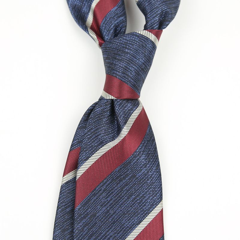 Cravatta da uomo italiana a righe in stile coreano, da 8 cm, annodata a mano, per matrimonio, formale, leggera, di lusso, di alta qualità, con motivo floreale_voghion.com