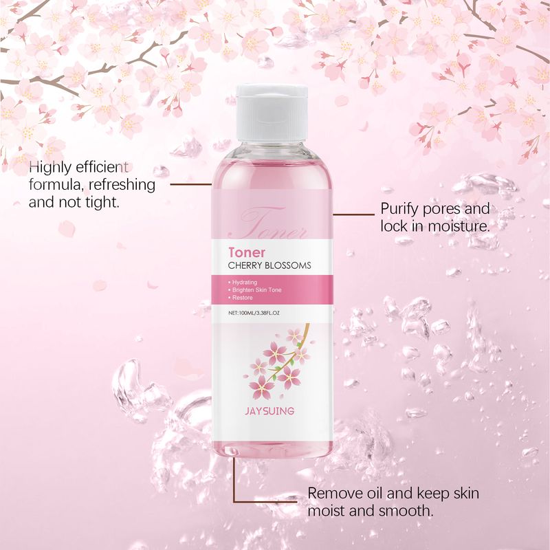 Sakura Gesichtswasser, tiefenwirksam feuchtigkeitsspendend, feuchtigkeitsspendend, Ölkontrolle, verbessert Trockenheit, verjüngend, straffend, aufhellend, Kirsche_voghion.com