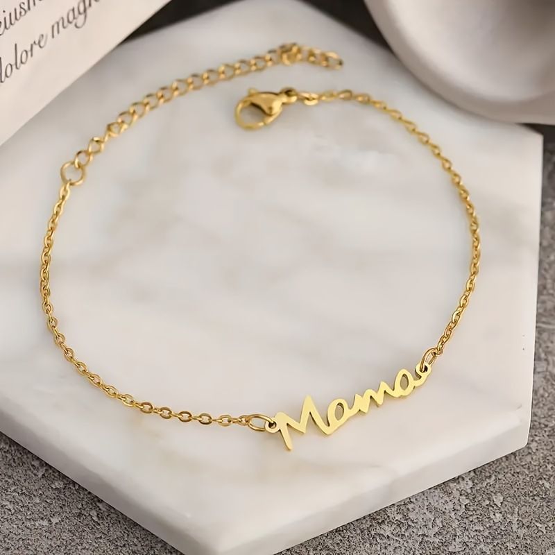 Bracelet lettre Mama pour femme, tendance 2025, cadeau idéal pour la fête des mères_voghion.com