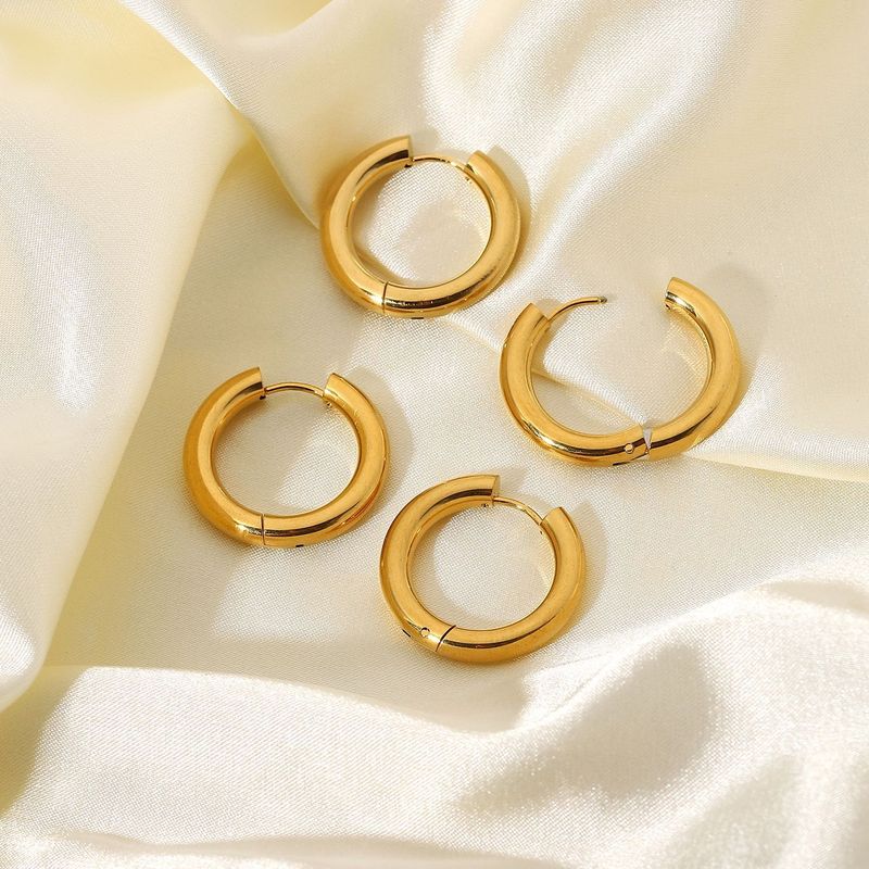 Moda jóias dupla camada banhado a ouro inoxidável sólido brincos, ouro titânio aço brincos femininos_voghion.com