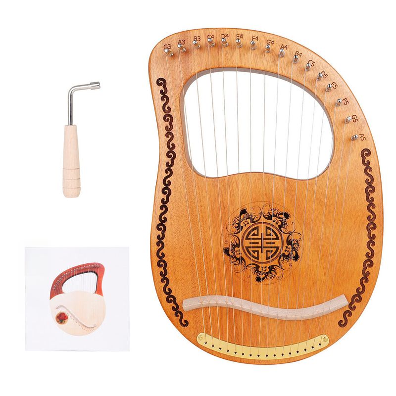 16-Tone Lyre Portable For Beginners Easy To Learn Harp Musical Instrument_voghion.com