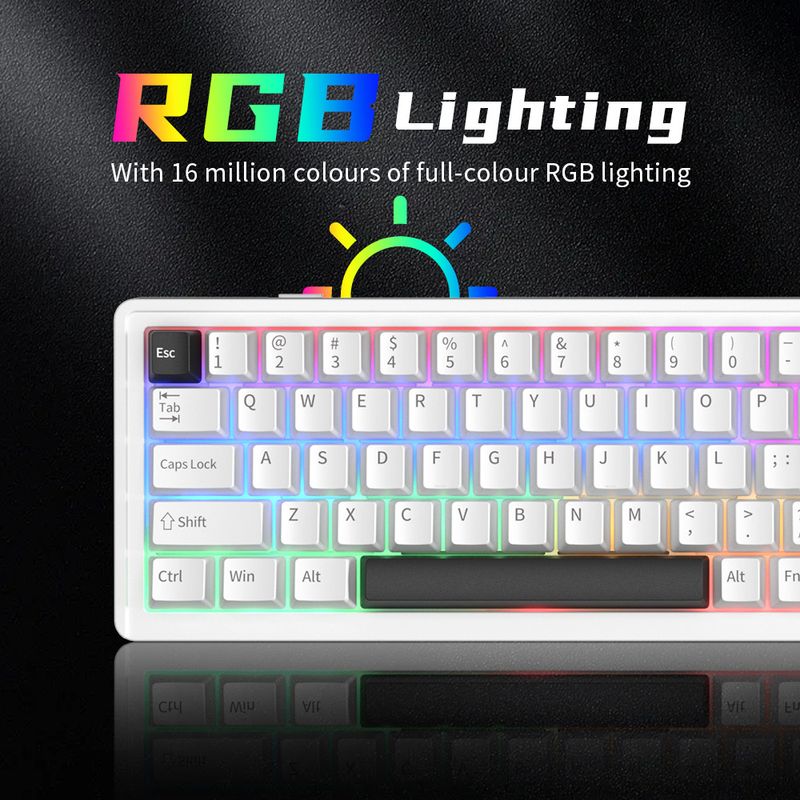 E68 Üç Modlu Alüminyum Tuo Tuo Mekanik Klavye Conta Yapısı Kablosuz Bluetooth RGB Sıcak Değiştirilebilir E-spor Oyun Klavyesi_voghion.com
