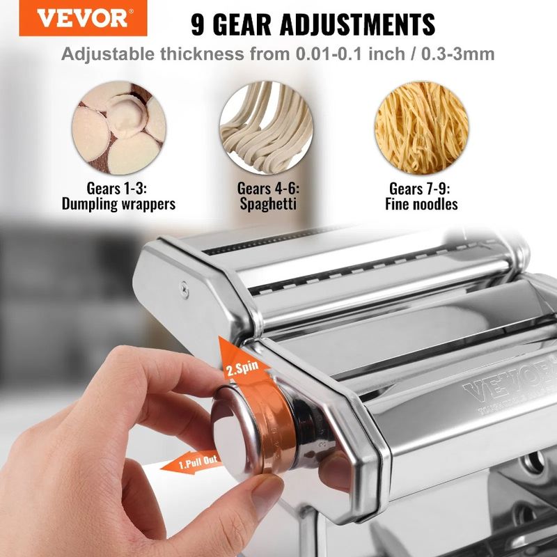 Maker 9 Thickness Electric Steel Pasta Noodles Maker Cutter Adjustable Rollers Mak Noodle Machine And Settings Stainless Pasta_voghion.com