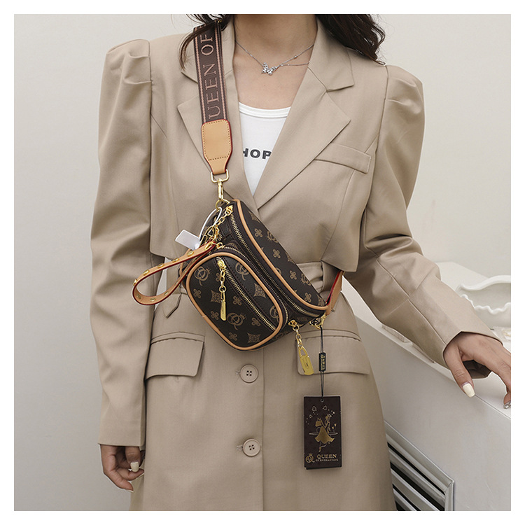 2024 Nuova borsa a tracolla a spalla singola con cerniera multistrato retrò minimalista e alla moda con borsa a tracolla colorata per la moda femminile_voghion.com