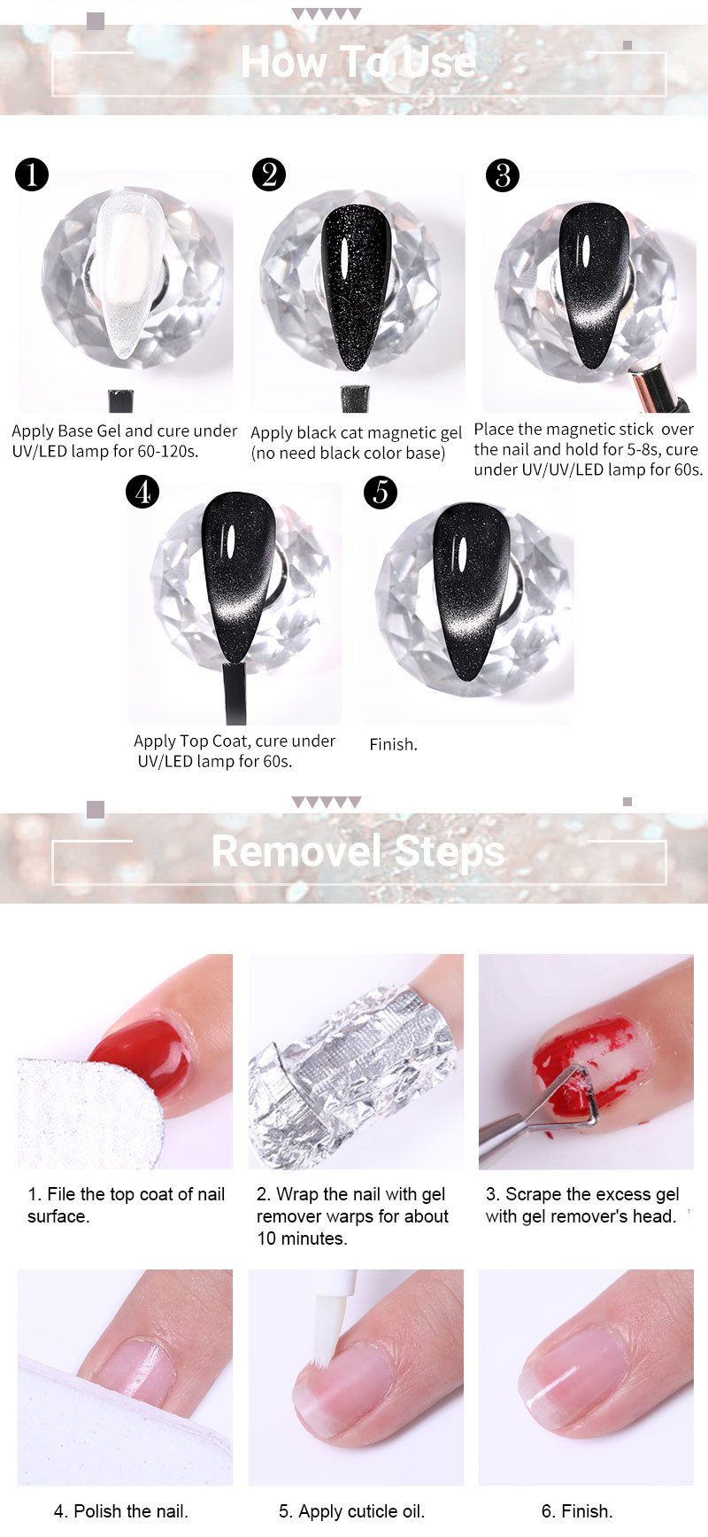 Nuovo smalto in gel per unghie effetto occhi di gatto color platino argento di LILY'CUTE - Bling Bling Platinum Crystal Cat Eye | Polimerizzazione UV per manicure meravigliose_voghion.com
