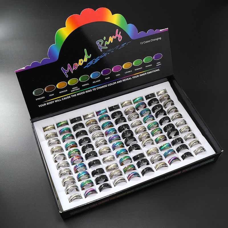 Anello da uomo in acciaio al titanio con resina a forma di occhio di gatto orizzontale placcato color sabbia, in acciaio inossidabile, di alta qualità e con personalità creativa._voghion.com