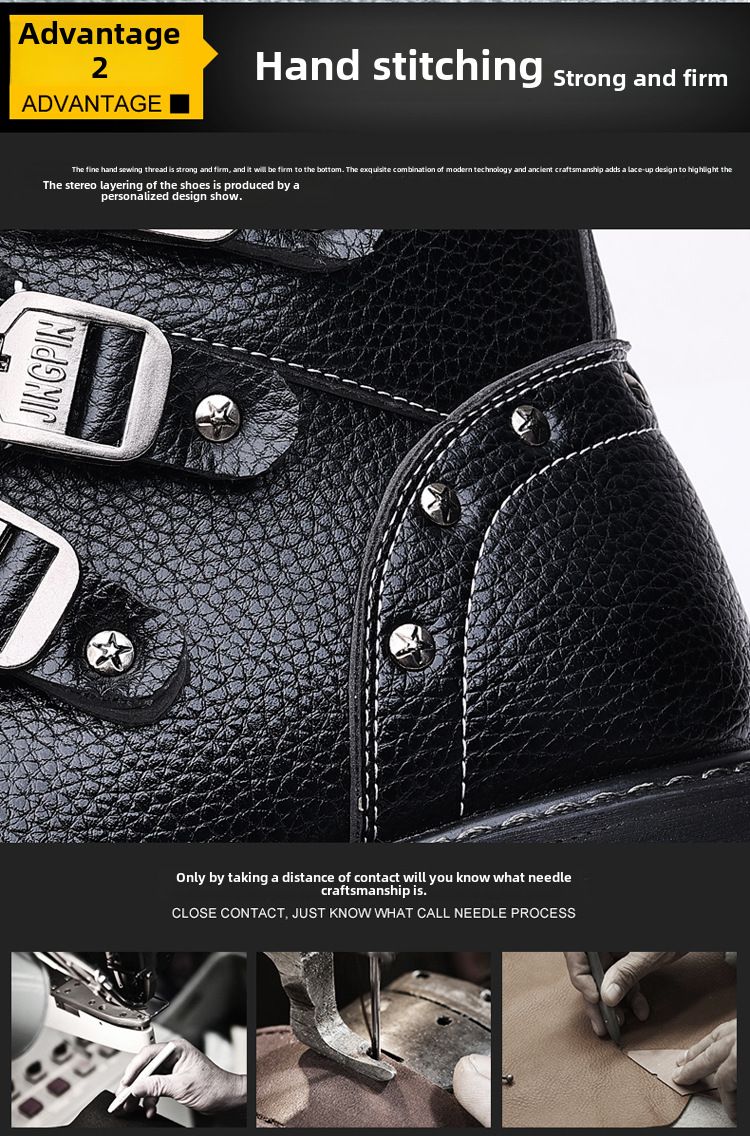 Mid Boots Martin Boots Heren High Top Britse Stijl Big Head Werkkleding Laarzen Motorlaarzen Mode Laarzen Herenschoenen_voghion.com