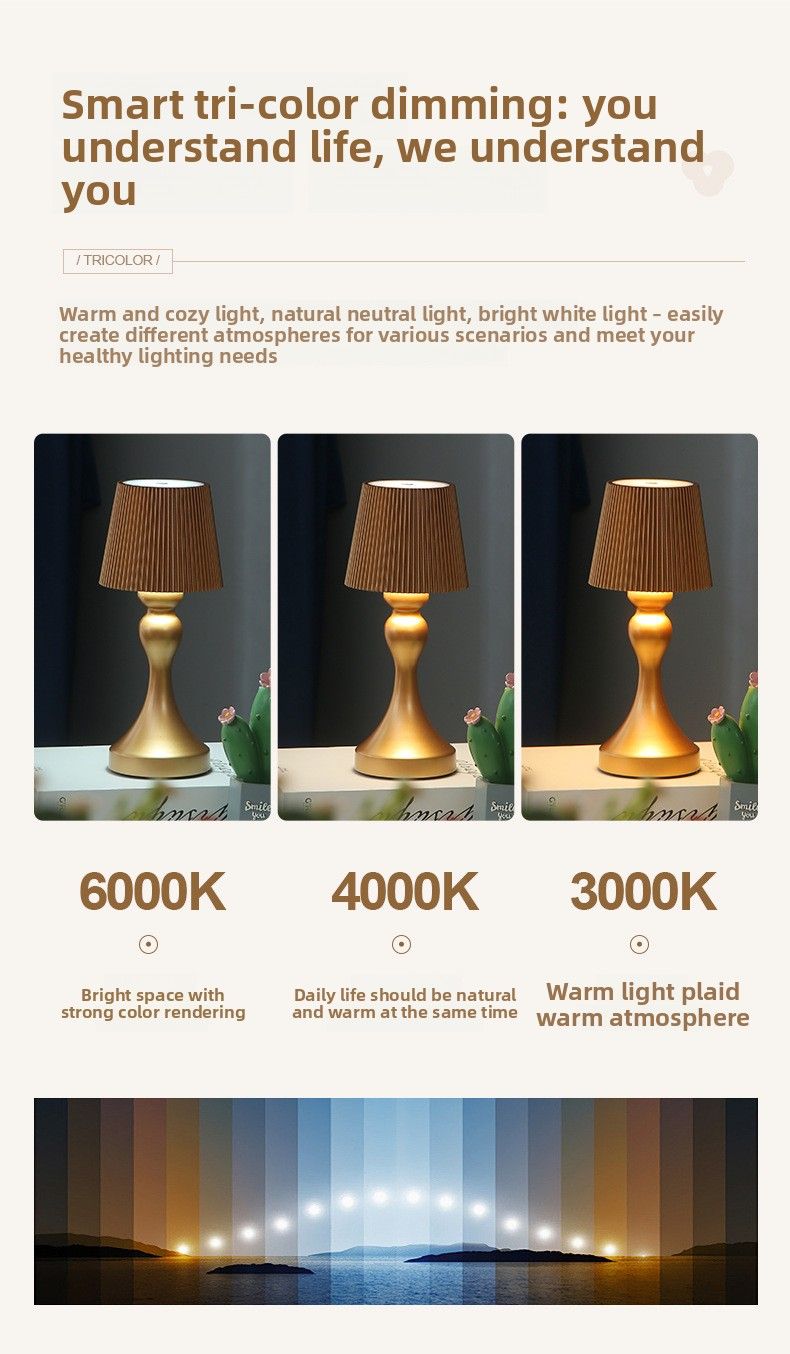 Luxus Restaurant Bar Tisch Romantische Schlafzimmer Atmosphäre Lampe Touch USB Lade Nachtlicht_voghion.com