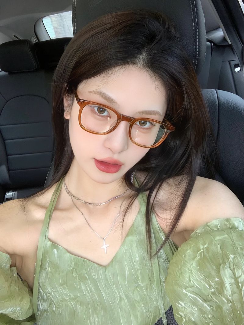 Women's Eyeglasses Frame, Black Acetate Large Frame, Slim Face, For Prescription Lenses, Blue_voghion.com