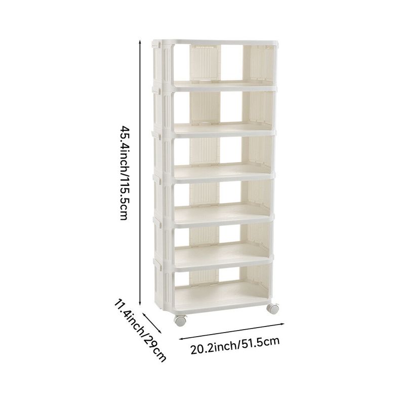 4/5/6/7 Tier Shoe Rack Standing Cabinet Storage Shelf Unit Organiser With Wheels_voghion.com