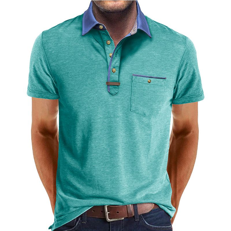 Grenzüberschreitende Sommer europäischen und amerikanischen Herren Kurzarm Revers T-Shirt, Außenhandel Herren Polo Shirt Casual Top Großhandel_voghion.com