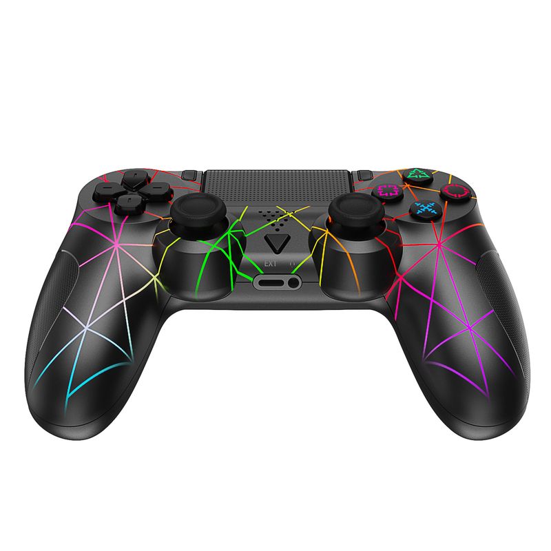 Gamepad applicabili alla console di gioco P4, impugnatura wireless per PC, pulsanti, impugnatura per gioco, giroscopio luminoso, controller di gioco con touch screen Bluetooth._voghion.com
