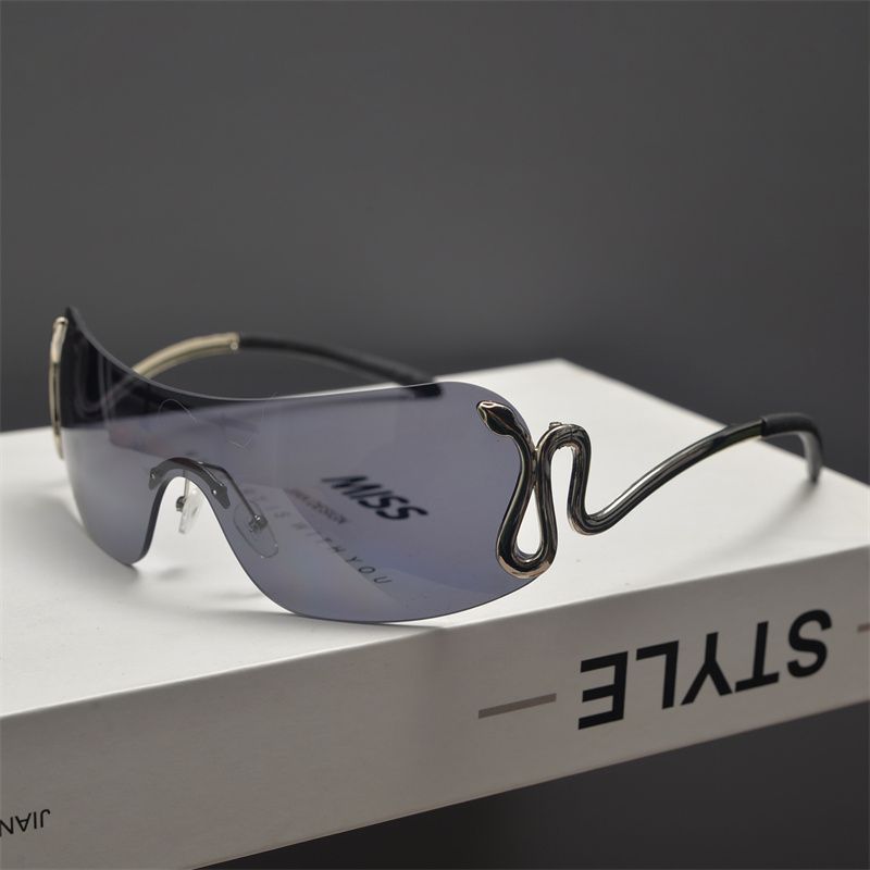 RenMou Cyberpunk Fashion Sexy Estilo Retro Moldura de Corte para Mulheres para Fazer Rosto Redondo Parecer Fino Moldura Grande Cobra_voghion.com