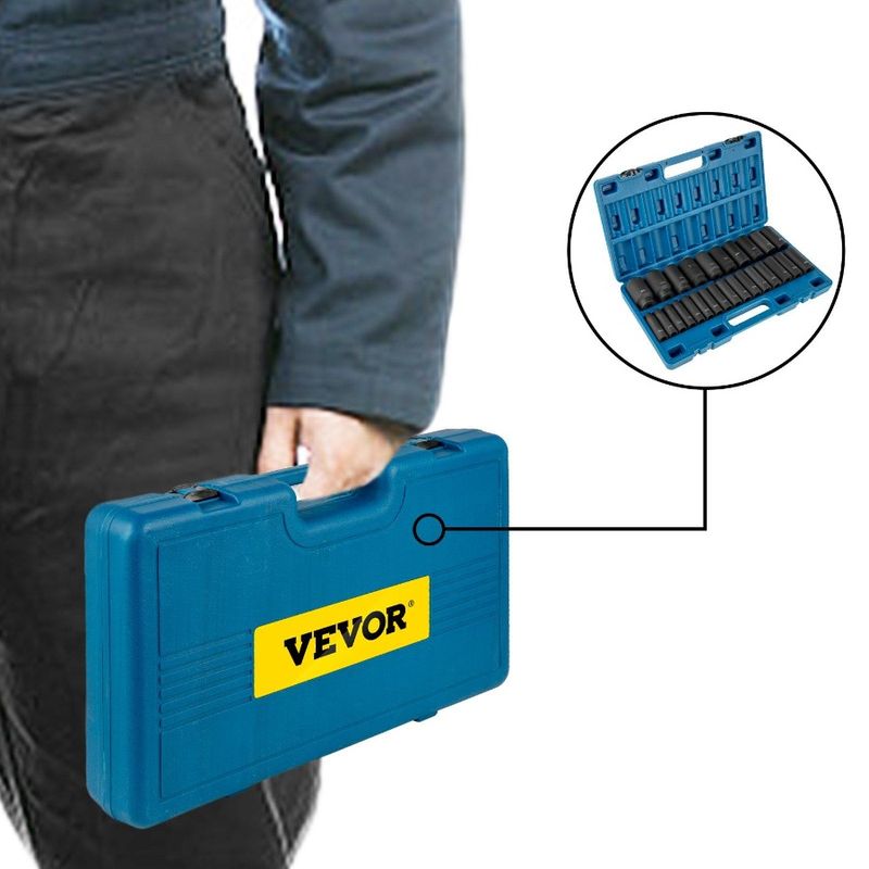 Drive Socket Socket 1 Piece Set 6Point Rugged 2 Impact Socke Sockets CrV 1 Inches 2 Construction Sockets Deep 26 Inches Impact_voghion.com