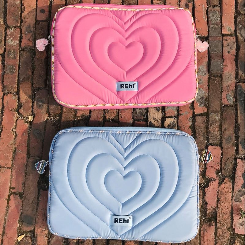 Rehi Heart-Shaped Laptop Bag 14 Book Notebook Sleeve 16 Inch_voghion.com