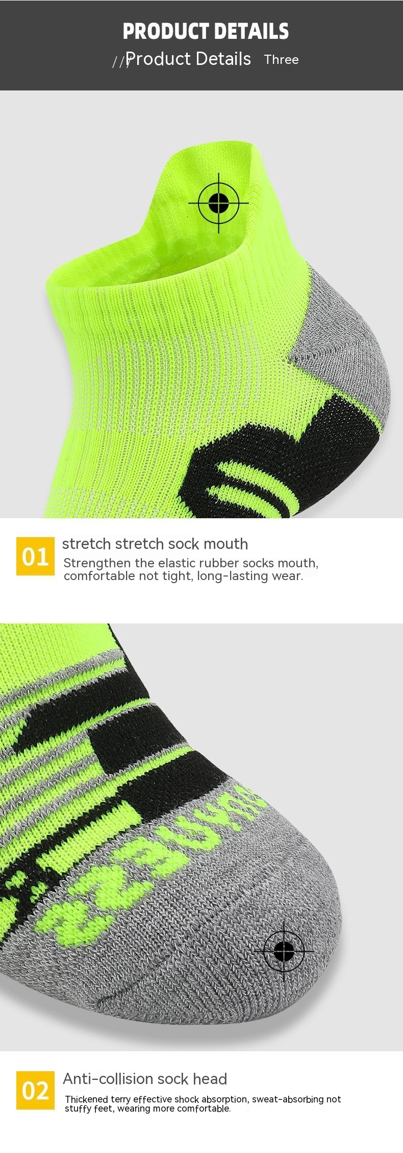 Professionelle Laufsocken für Herren und Damen, kurze Socken, atmungsaktive Radsportsocken mit Handtuchsohle, Badmintonsocken für Herren_voghion.com