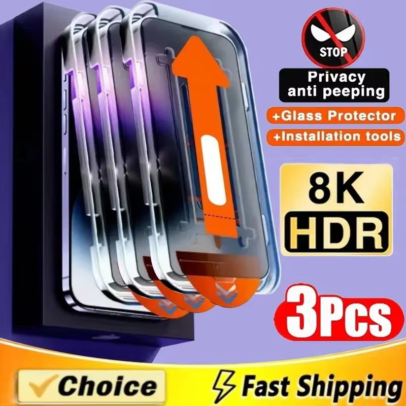 Oleophobic Coating Dust Free Installation Privacy Screen Protector For IPhone 13 11 12 14 16 Pro Max XS X XR 17 15 Plus_voghion.com