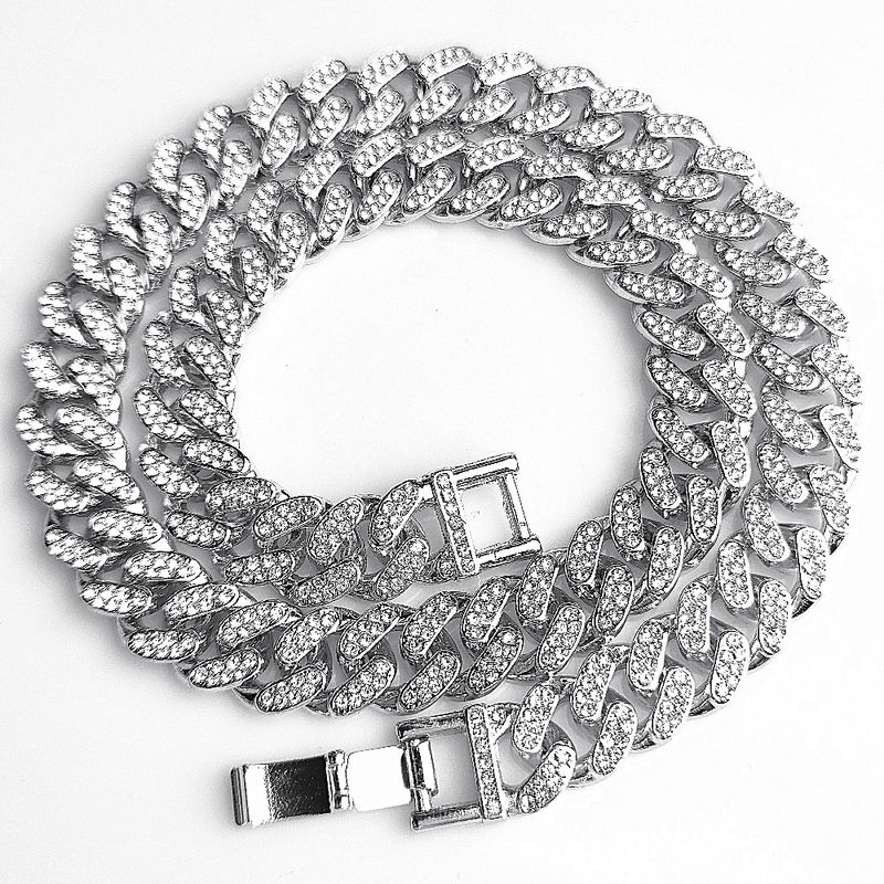 Hip Hop Dominant 12,5 mm Full Diamond Big Cuban Collana Catena Oro Vendita Speciale_voghion.com