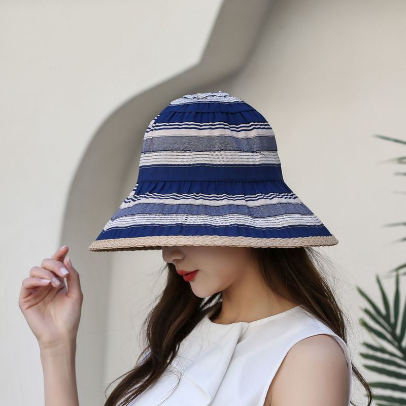 Damen Fischerhut mit großer Krempe, Sommermode, Sonnenschutz, Strand, Sonnenhut, gefaltet_voghion.com