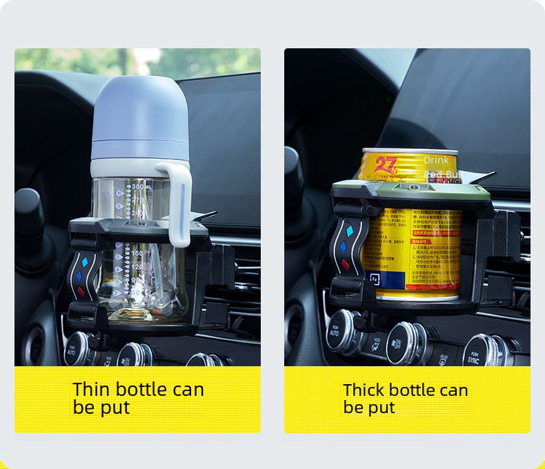 Porte-gobelet d'eau de voiture, sortie de climatisation de voiture, porte-gobelet de thé au lait, cendrier, support de fixation avec crochet_voghion.com