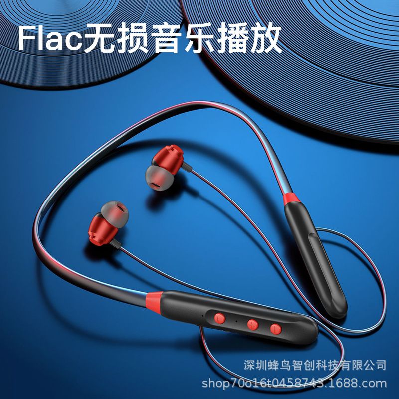 Auricolari wireless di qualità imbattibile, nuovi, con scheda TF da appendere al collo, batteria a lunga durata, auricolari Bluetooth con aspirazione magnetica MP3._voghion.com