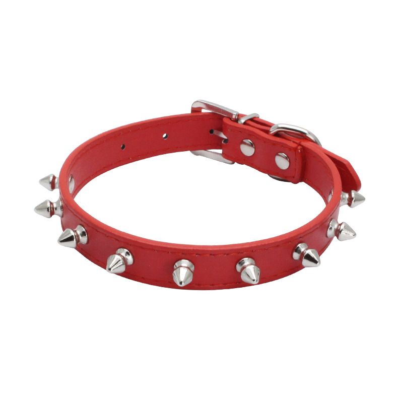 Collare per cani in pelle di piccole e medie dimensioni con rivetto anti-morso per animali domestici_voghion.com